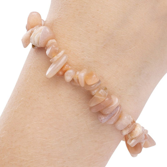 Sunstone Crystal Chip Bracelet - Crystal Nest