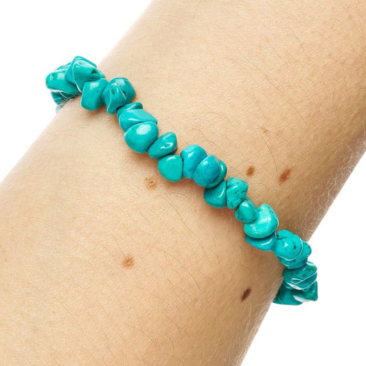 Turquoise Crystal Chip Bracelet - Crystal Nest