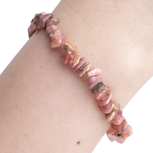 Rhodochrosite Crystal Chip Bracelet - Crystal Nest