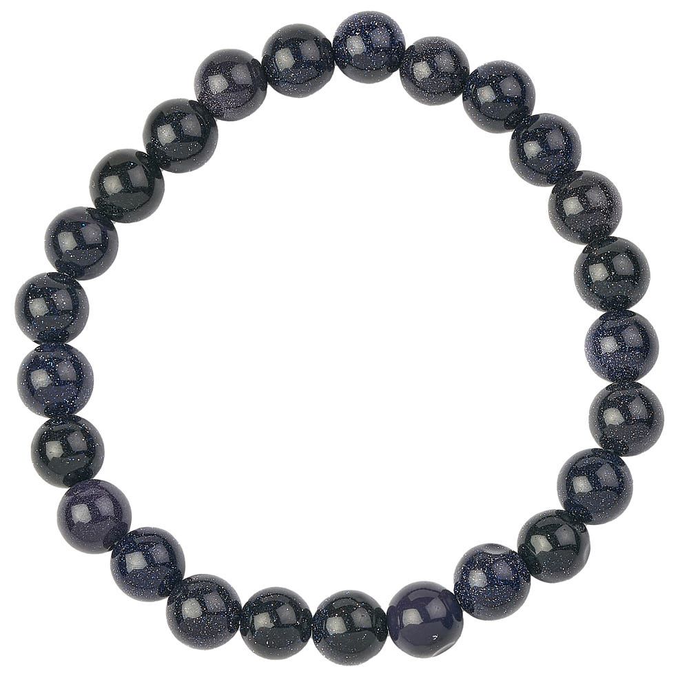 Blue Goldstone Bead Bracelet - Crystal Nest