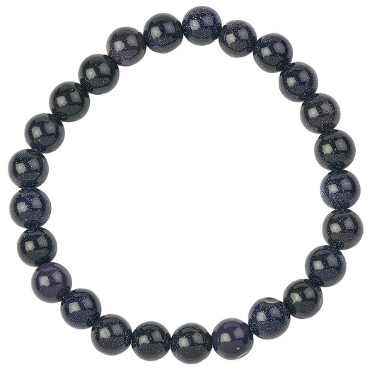 Blue Goldstone Bead Bracelet - Crystal Nest