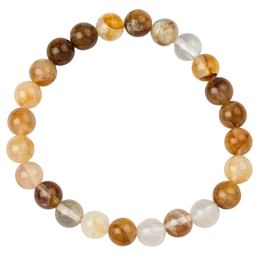 Yellow Hematoid Quartz Bead Bracelet - Crystal Nest