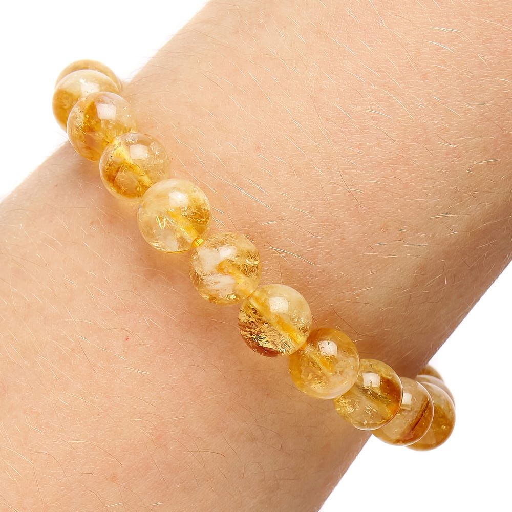 Citrine Bead Bracelet - Crystal Nest