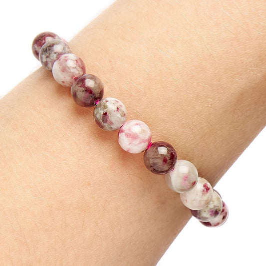 Rubellite Bead Bracelet - Crystal Nest