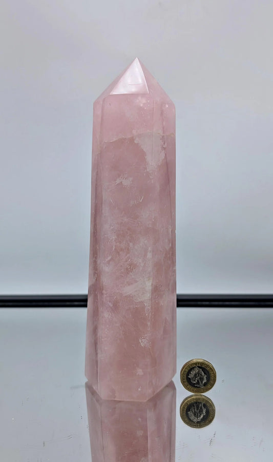 Large Rose Quartz Crystal Prism | 1-1.15kg - Crystal Nest