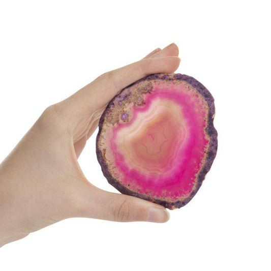 Pink Agate Slice - Crystal Nest