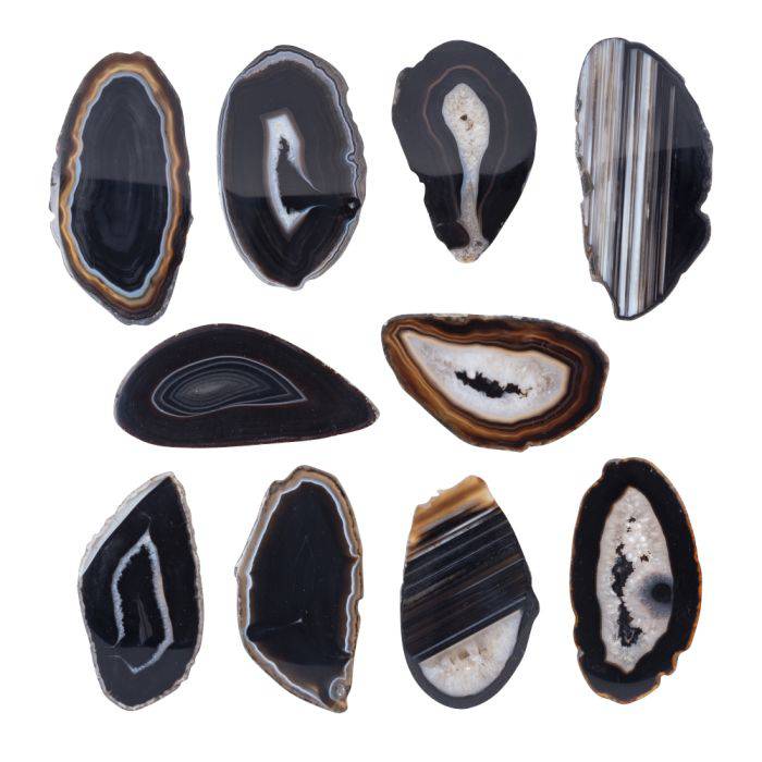 Black Agate Slice - Crystal Nest