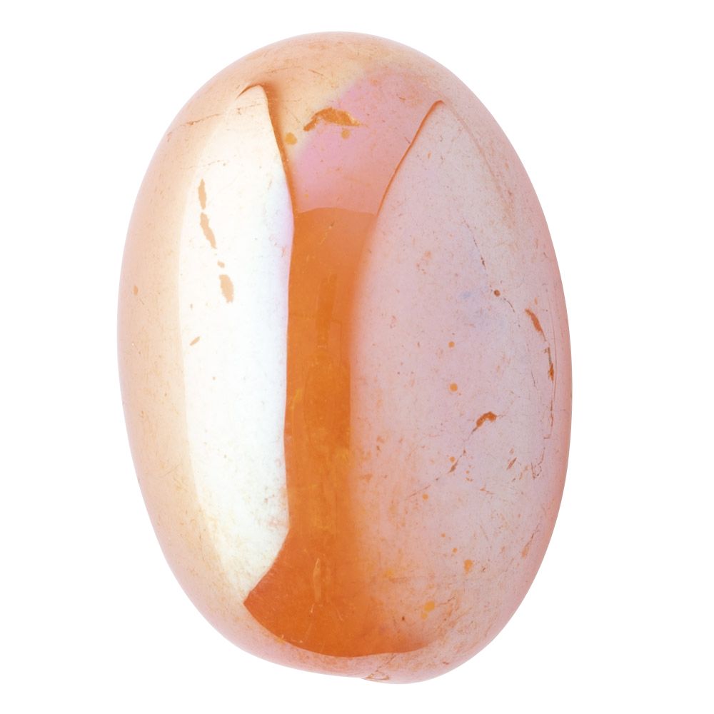 Tangerine Aura Tumblestone - Crystal Nest