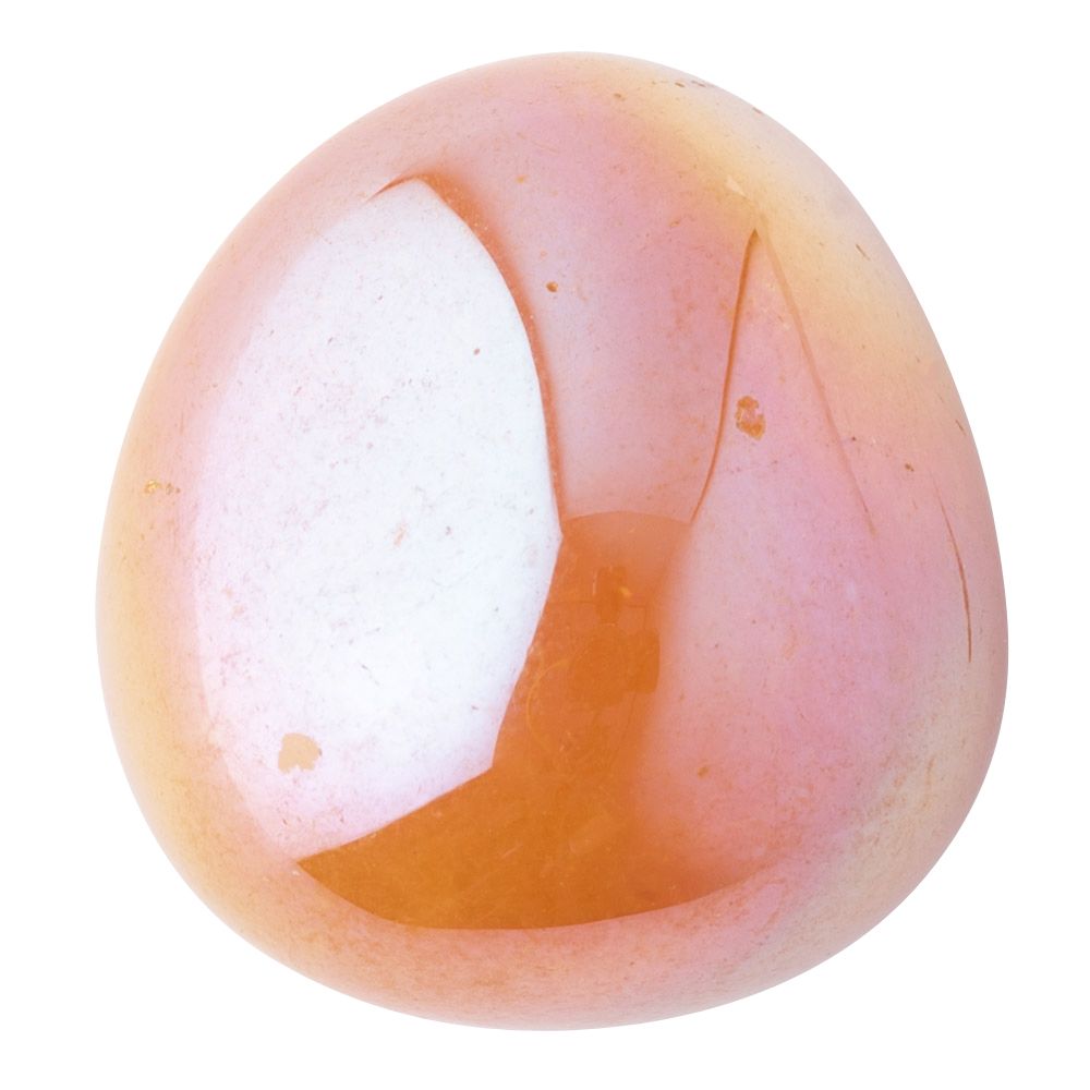 Tangerine Aura Tumblestone - Crystal Nest