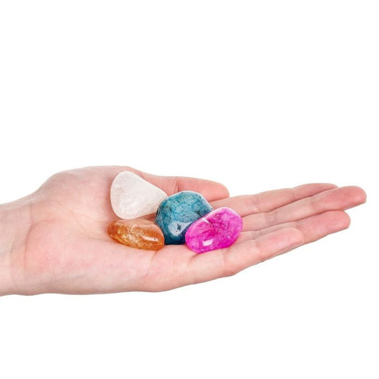 Crackle Quartz Tumblestones | Mixed Colours | Large - Crystal Nest