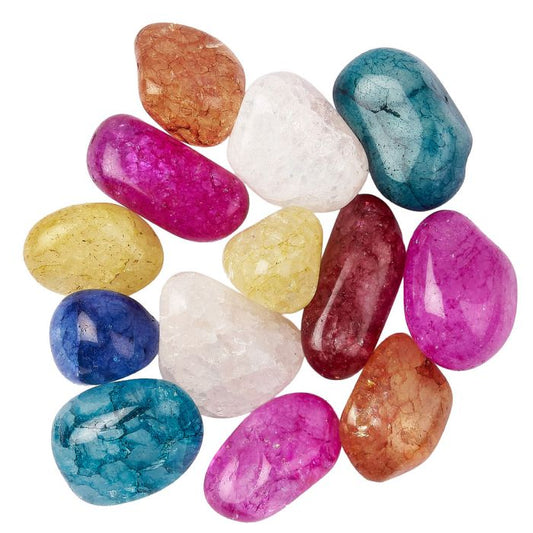 Crackle Quartz Tumblestones | Mixed Colours | Large - Crystal Nest