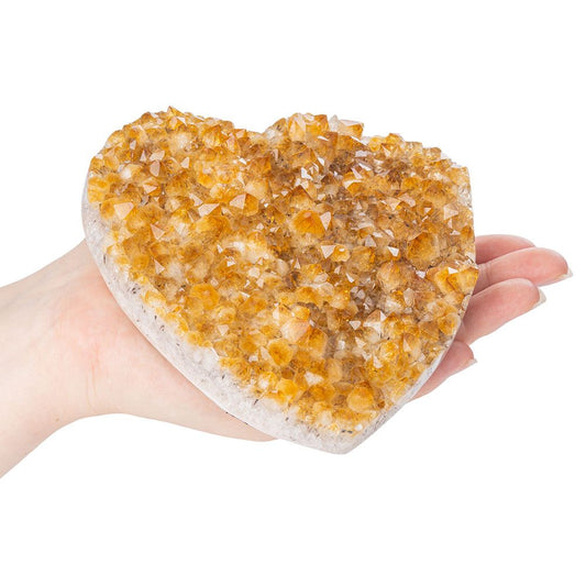 Citrine Crystal Druze Heart | Large - Crystal Nest