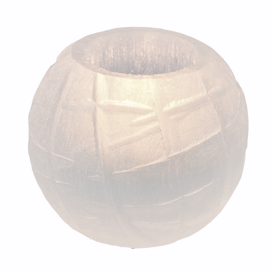 Selenite Snowball Tealight Holder - Crystal Nest
