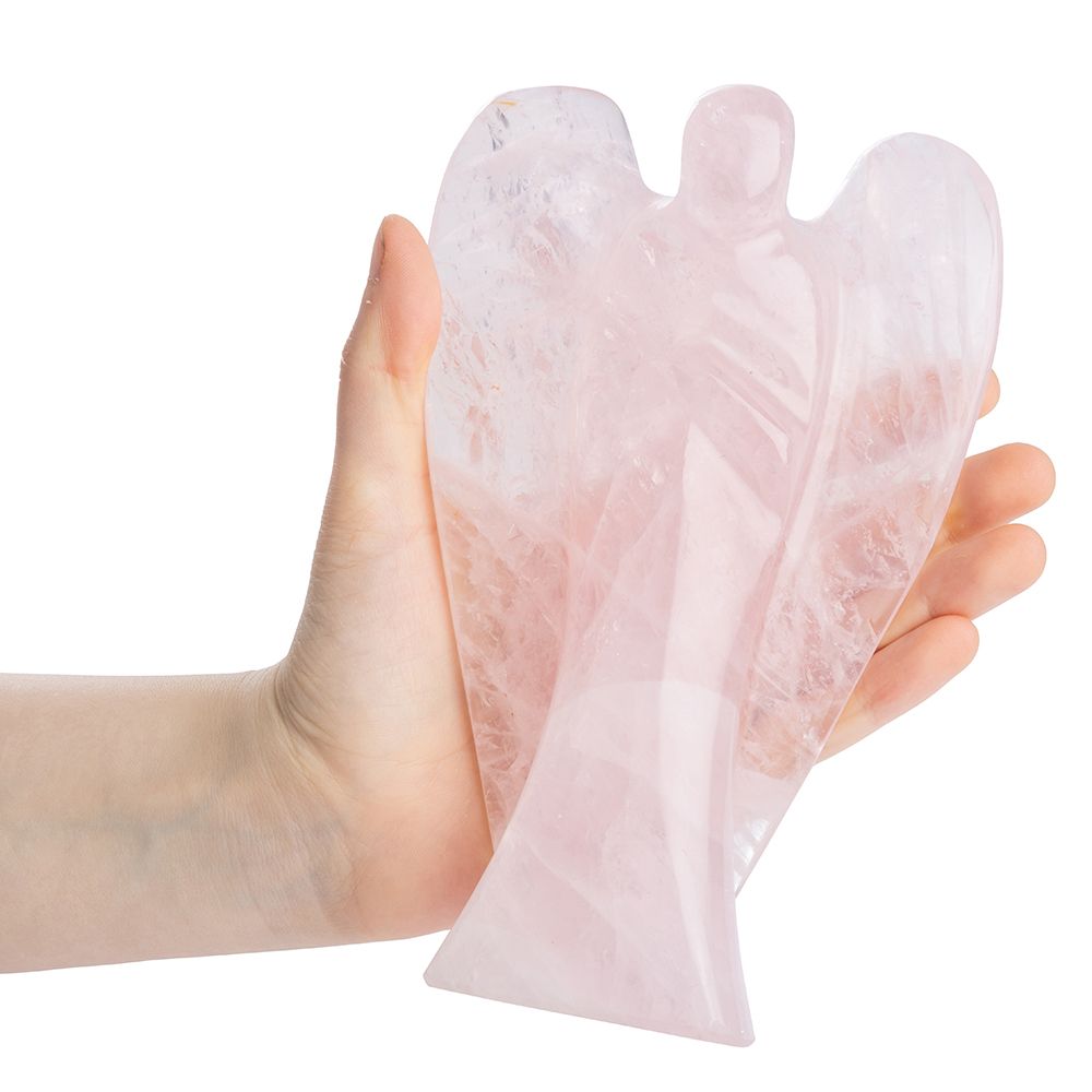 Rose Quartz Guardian Angel | Extra Large - Crystal Nest