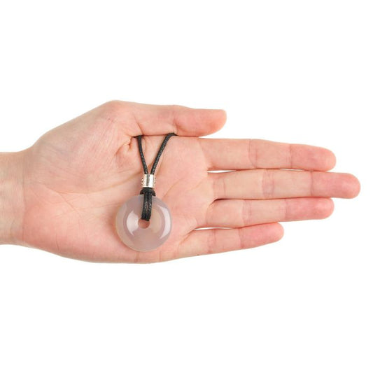 Aquarius Agate Power Ring Pendant – Zodiac Birthstone Necklace - Crystal Nest