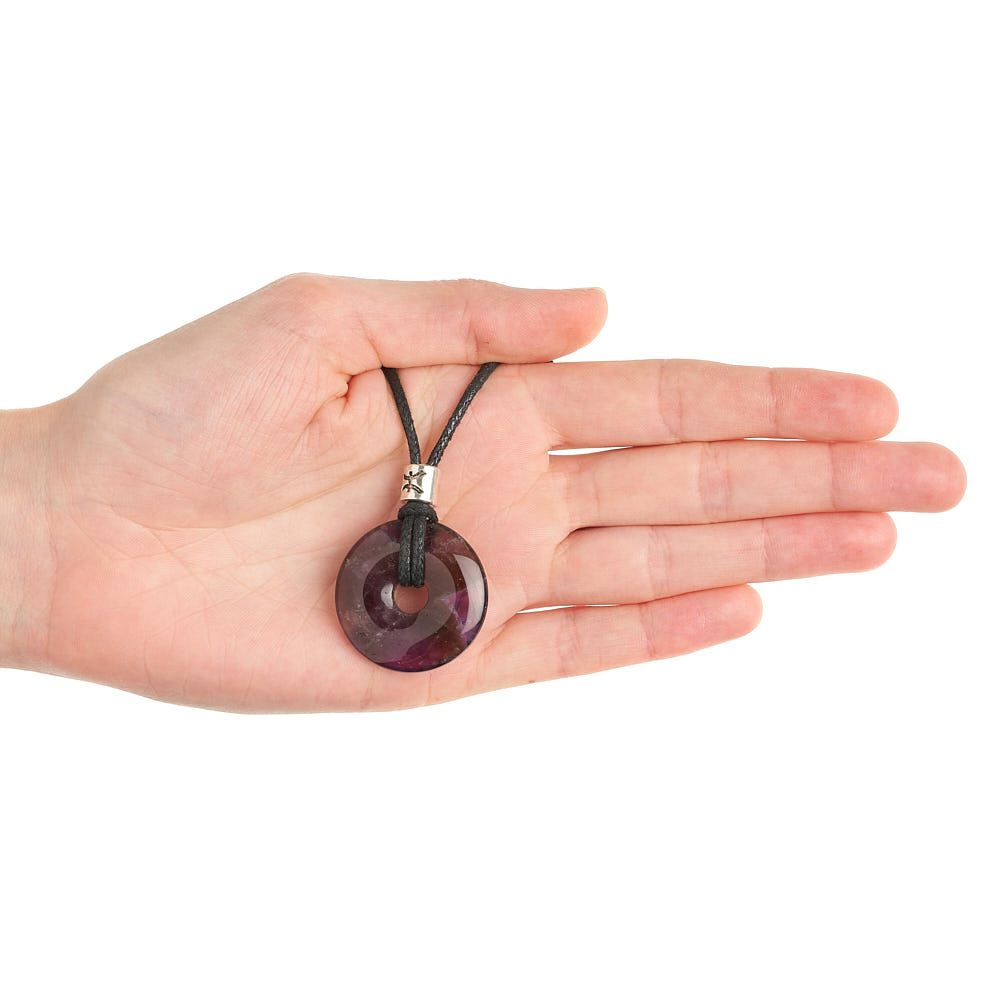 Pisces Amethyst Power Ring Pendant  – Zodiac Birthstone Necklace - Crystal Nest
