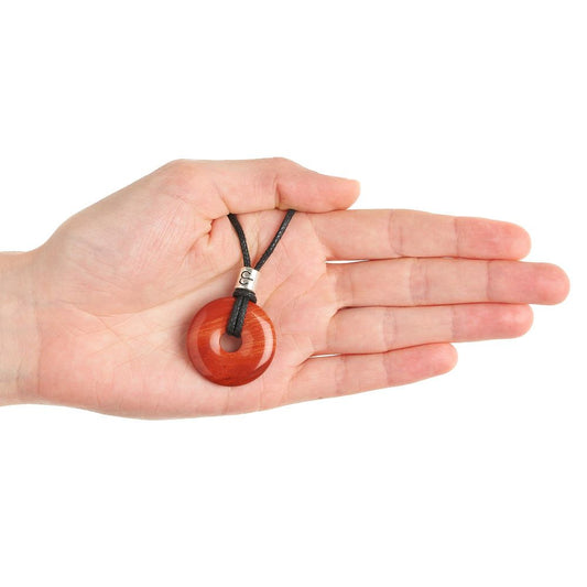 Aries Red Jasper Power Ring Pendant – Zodiac Birthstone Necklace - Crystal Nest