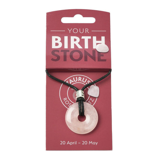 Taurus Rose Quartz Power Ring Pendant – Zodiac Birthstone Necklace - Crystal Nest