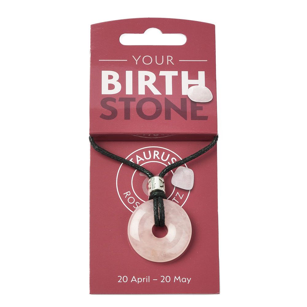 Taurus Rose Quartz Power Ring Pendant – Zodiac Birthstone Necklace - Crystal Nest
