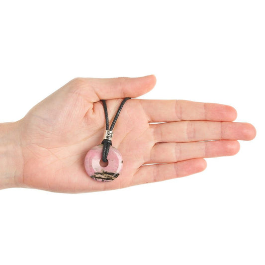 Scorpio Rhodonite Power Ring Pendant – Zodiac Birthstone Necklace - Crystal Nest