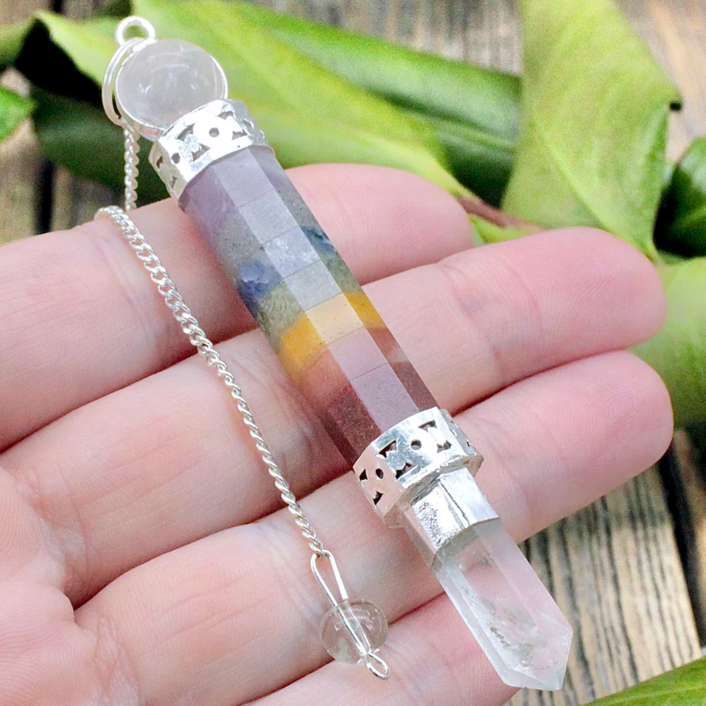 7 Chakra Wand Pendulum - Crystal Nest