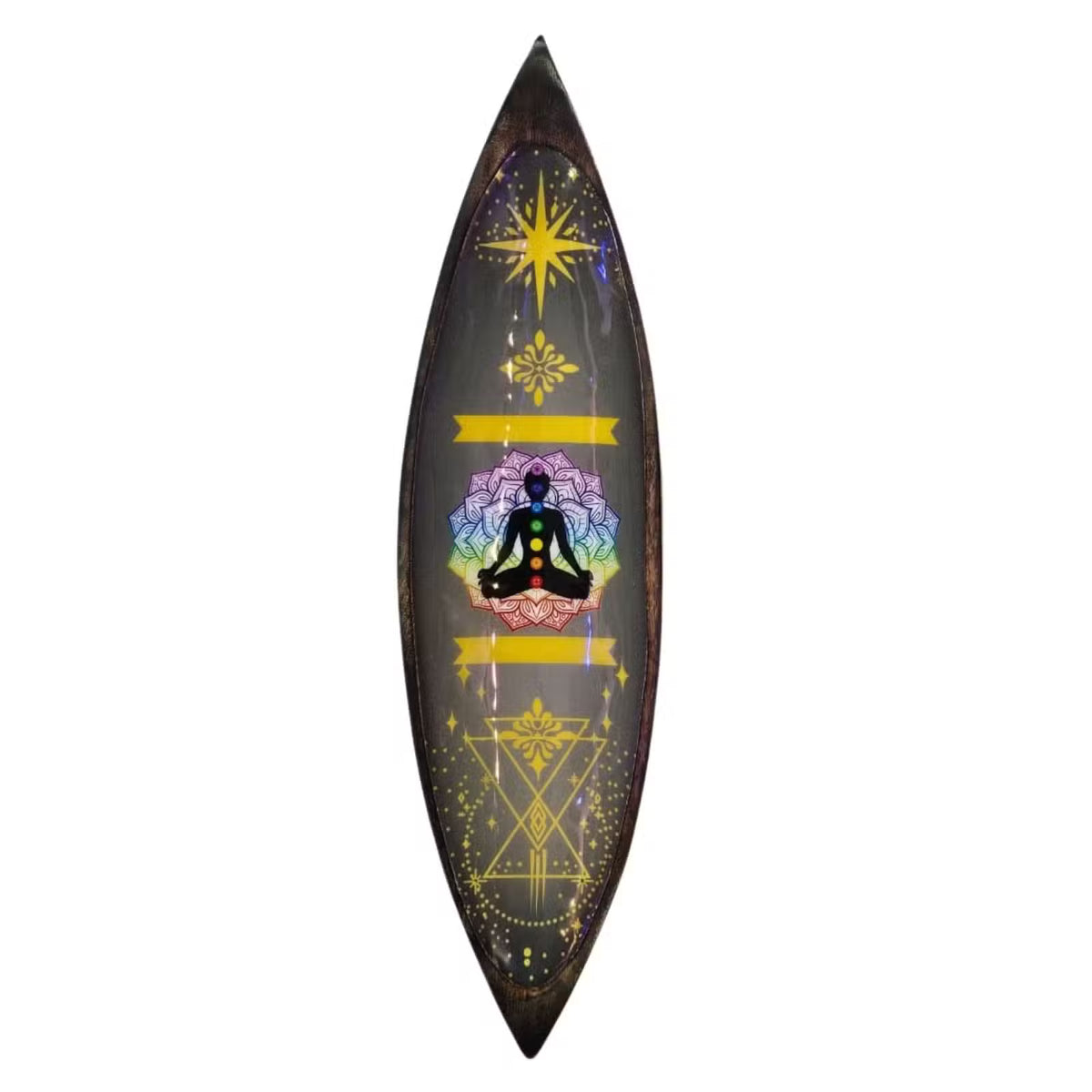 Chakra Mango Wood Incense Bowl | Meditation & Spiritual Décor - Crystal Nest