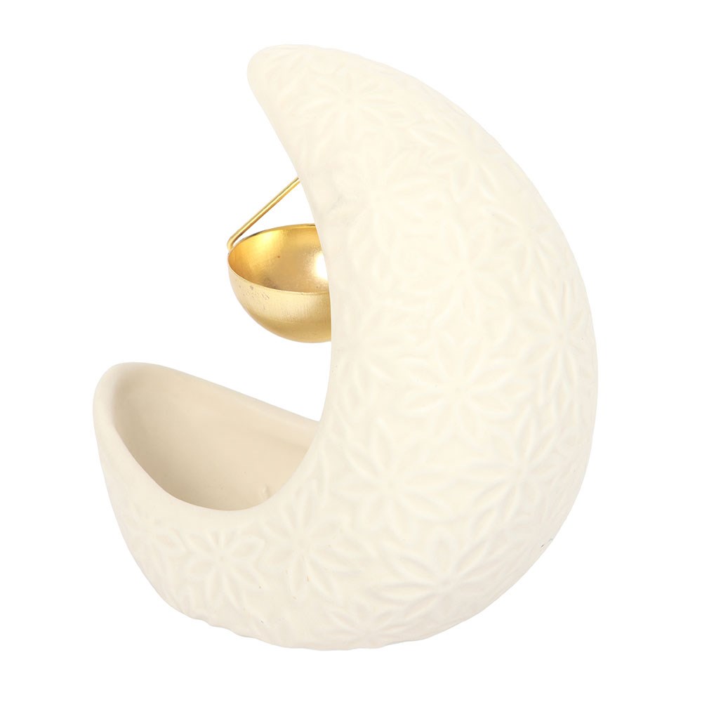 Crescent Moon Hanging Oil Burner - Crystal Nest