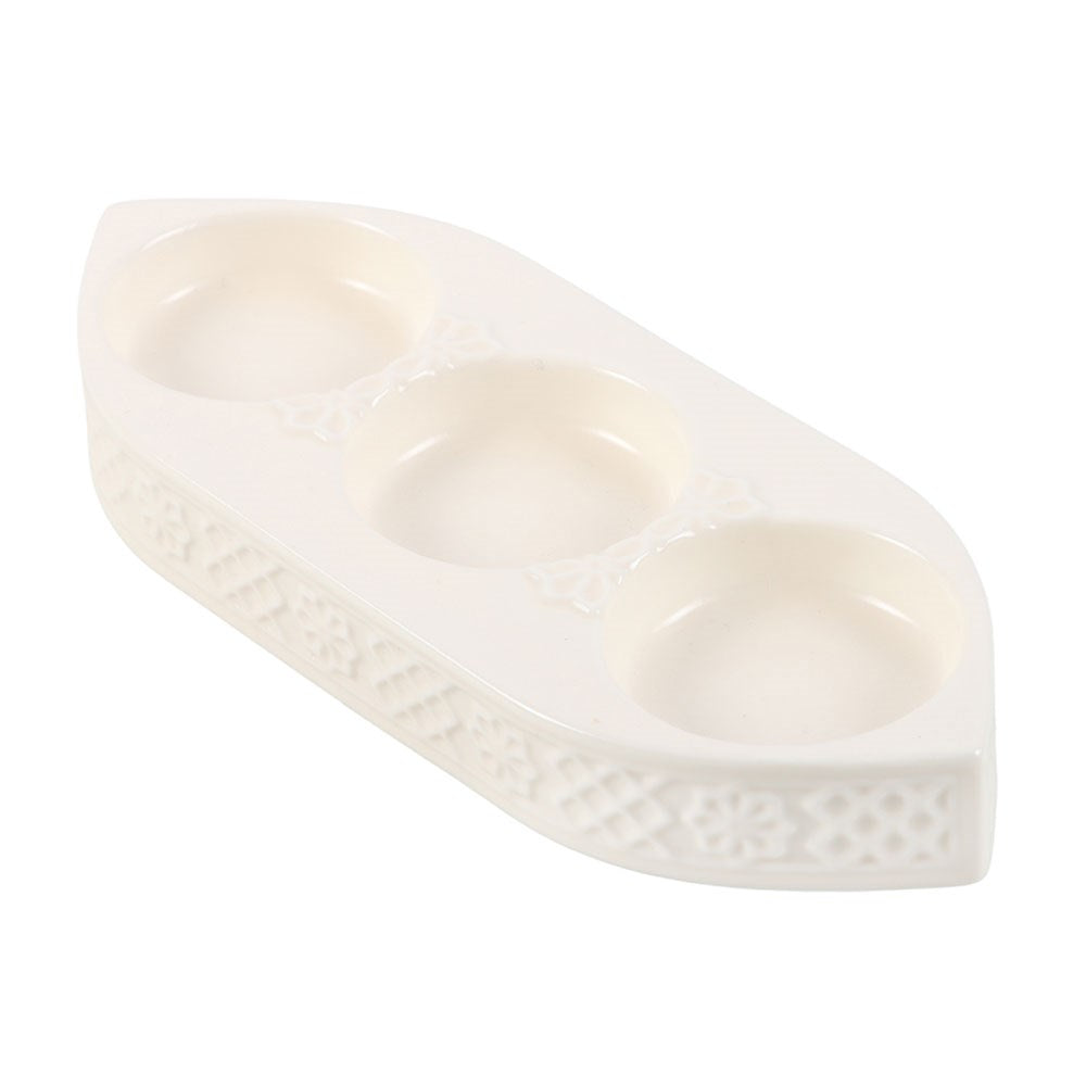 3 Candle Ceramic Tealight Holder - Crystal Nest