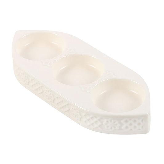 3 Candle Ceramic Tealight Holder