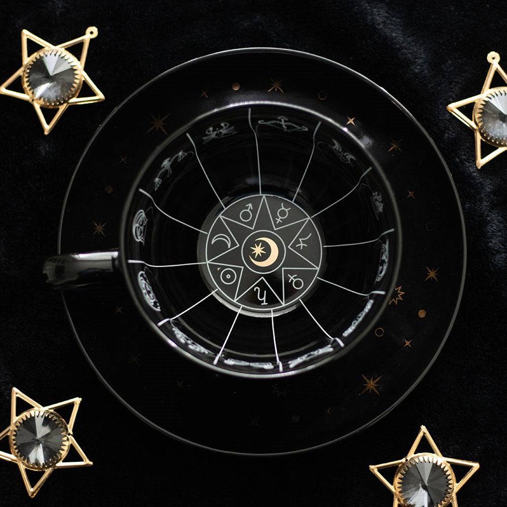 Astrology Fortune Telling Teacup with Saucer - Crystal Nest