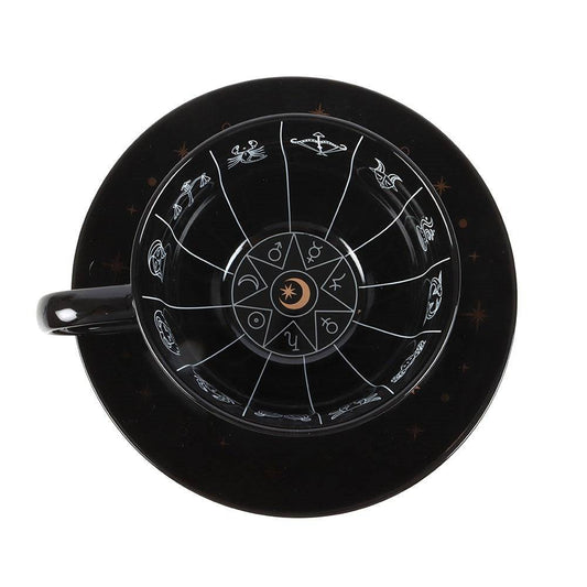 Astrology Fortune Telling Teacup with Saucer - Crystal Nest