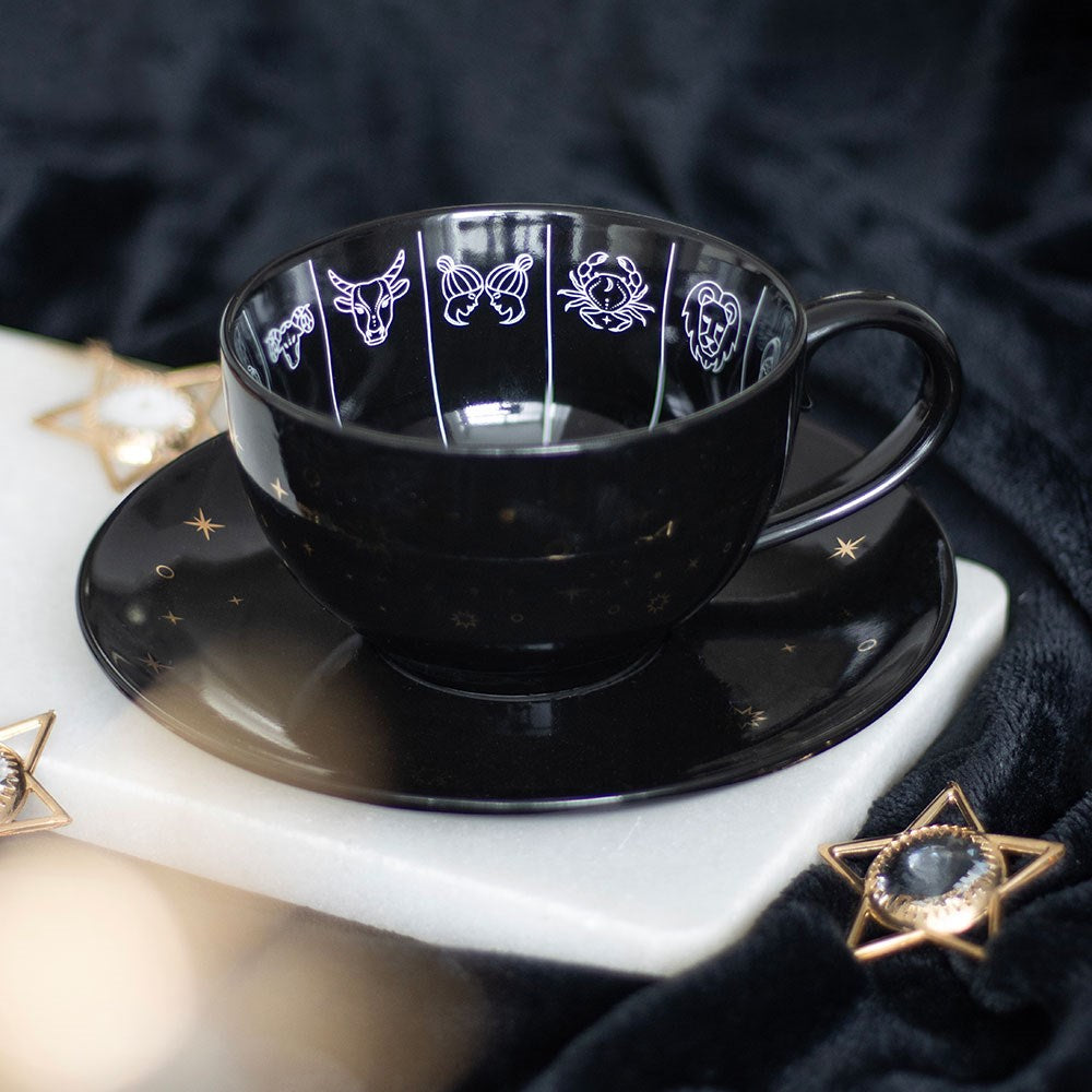 Astrology Fortune Telling Teacup with Saucer - Crystal Nest