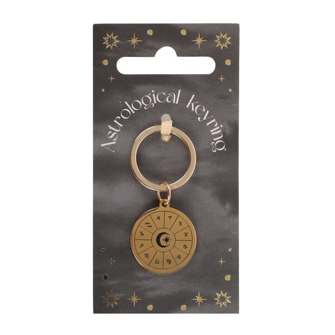 Astrology Wheel Keyring - Crystal Nest