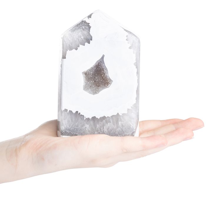 White Agate Polished Point - Extra Large - Crystal Nest