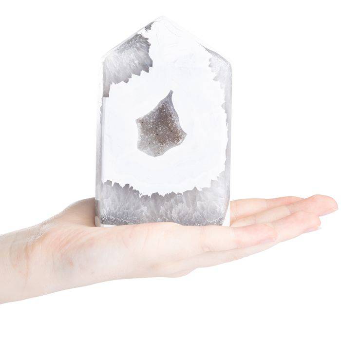 White Agate Polished Point - Extra Large - Crystal Nest