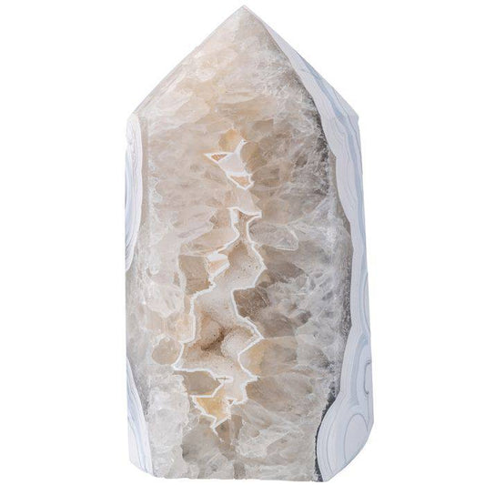 White Agate Polished Point - Extra Large - Crystal Nest