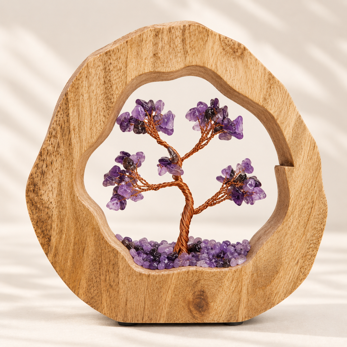 Amethyst Wishing Tree in Mango Wood | Gemstone Tree Garden