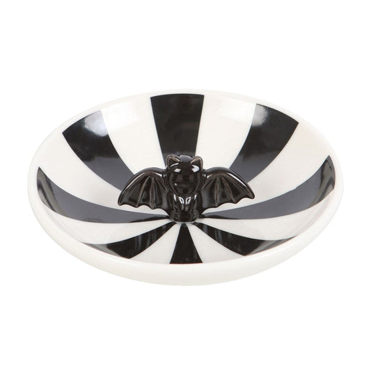 Round Striped Bat Trinket Dish - Crystal Nest