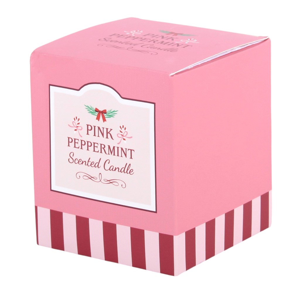 Pink Peppermint Christmas Scented Candle | Gift Boxed