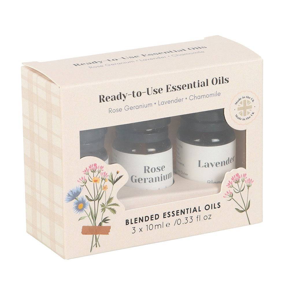 Set of 3 Floral Blended Essential Oils – Relax & Unwind - Crystal Nest