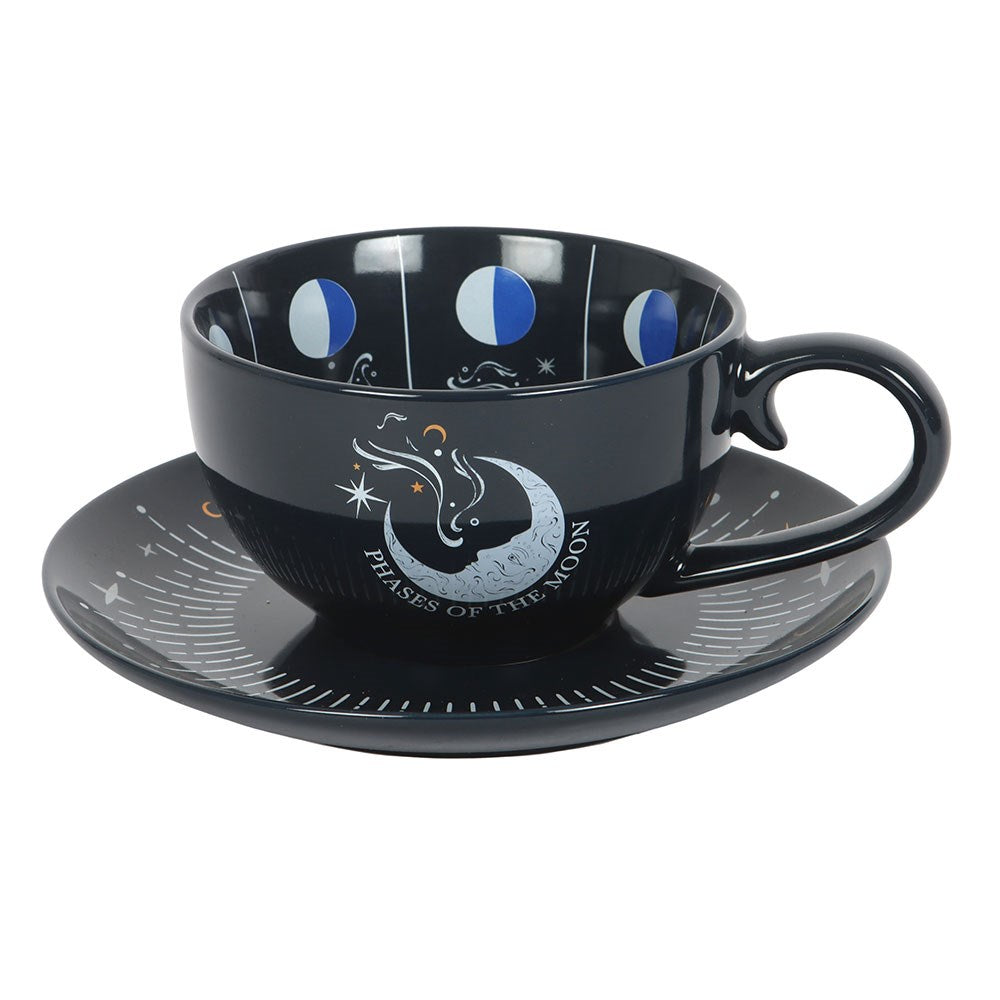 Blue Moon Phase Teacup & Saucer