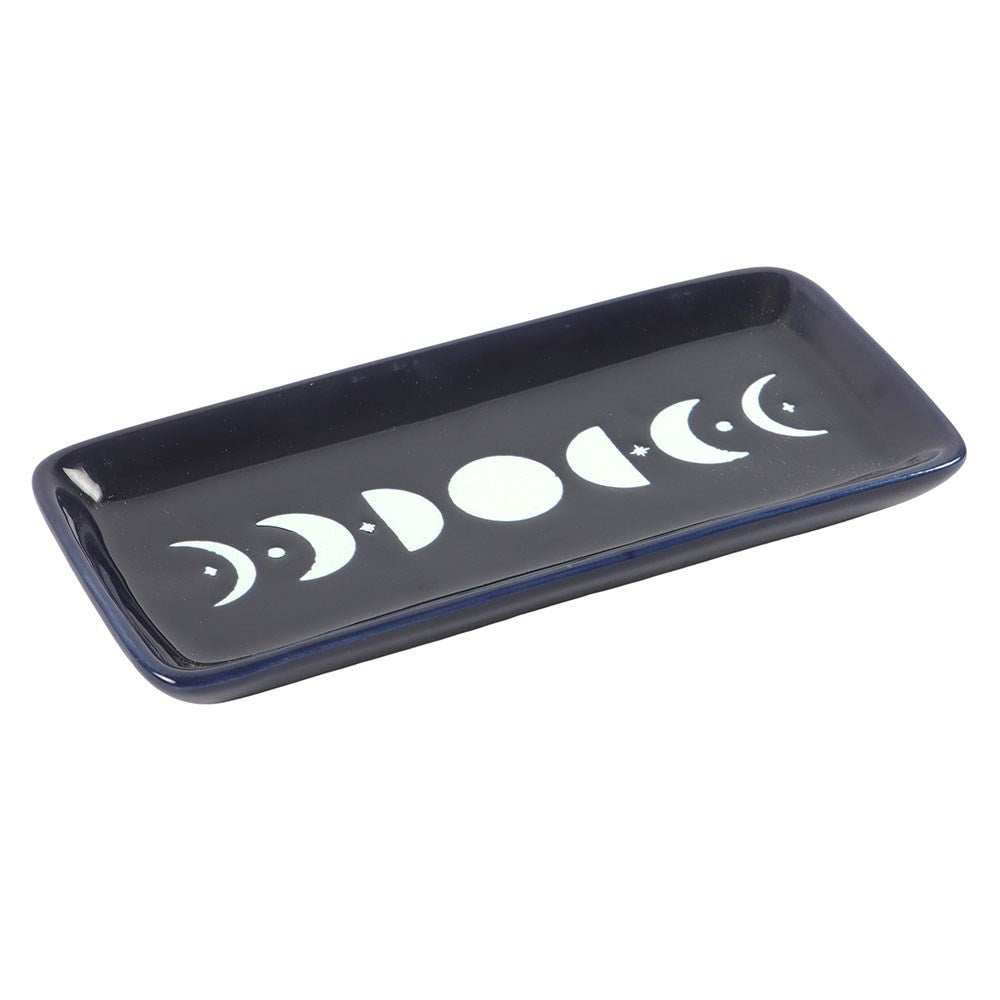 Blue Moon Phase Trinket Dish | Ceramic Jewellery & Crystal Holder
