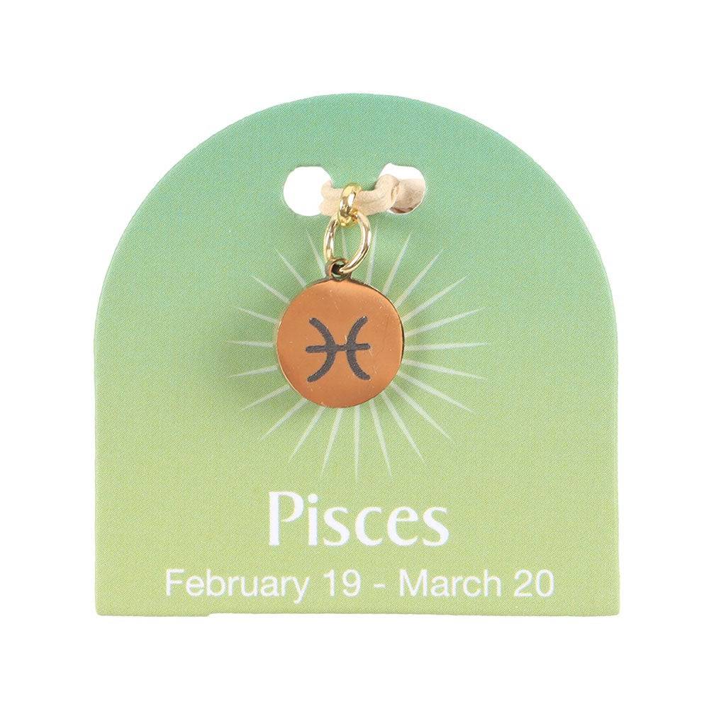 Pisces Gold Tone Zodiac Sign Charm - Crystal Nest