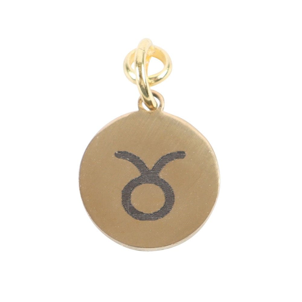 Taurus Gold Tone Zodiac Sign Charm - Crystal Nest