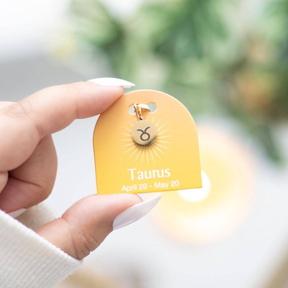 Taurus Gold Tone Zodiac Sign Charm - Crystal Nest