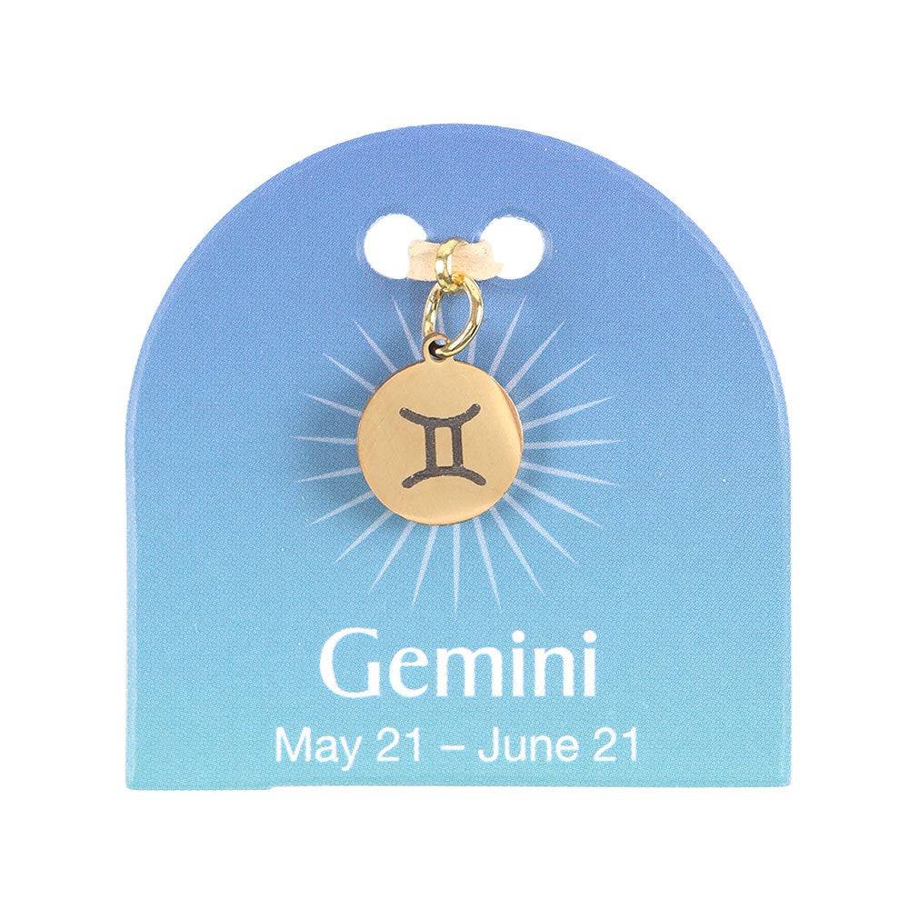Gemini Gold Tone Zodiac Sign Charm - Crystal Nest