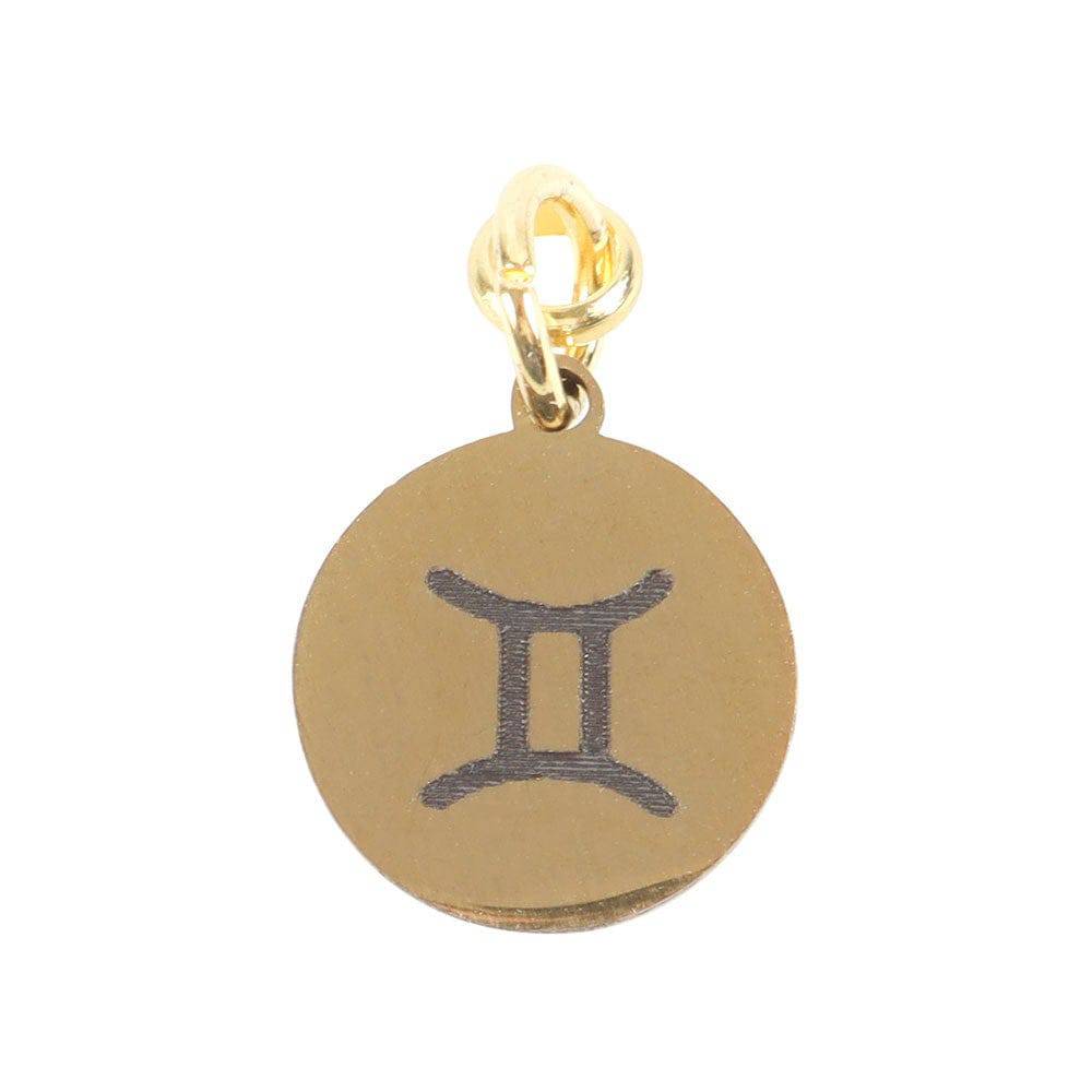 Gemini Gold Tone Zodiac Sign Charm - Crystal Nest