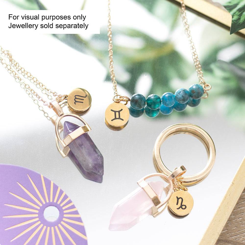 Gemini Gold Tone Zodiac Sign Charm - Crystal Nest