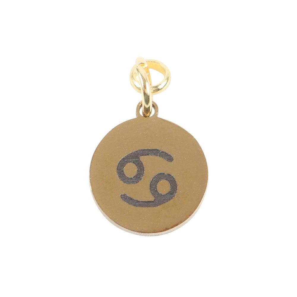 Cancer Gold Tone Zodiac Sign Charm - Crystal Nest