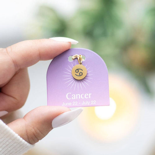 Cancer Gold Tone Zodiac Sign Charm - Crystal Nest